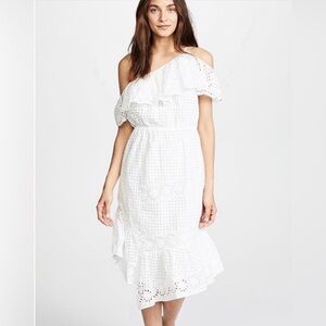 Joie Ivory Eyelet Asymmetrical Dress Sz S